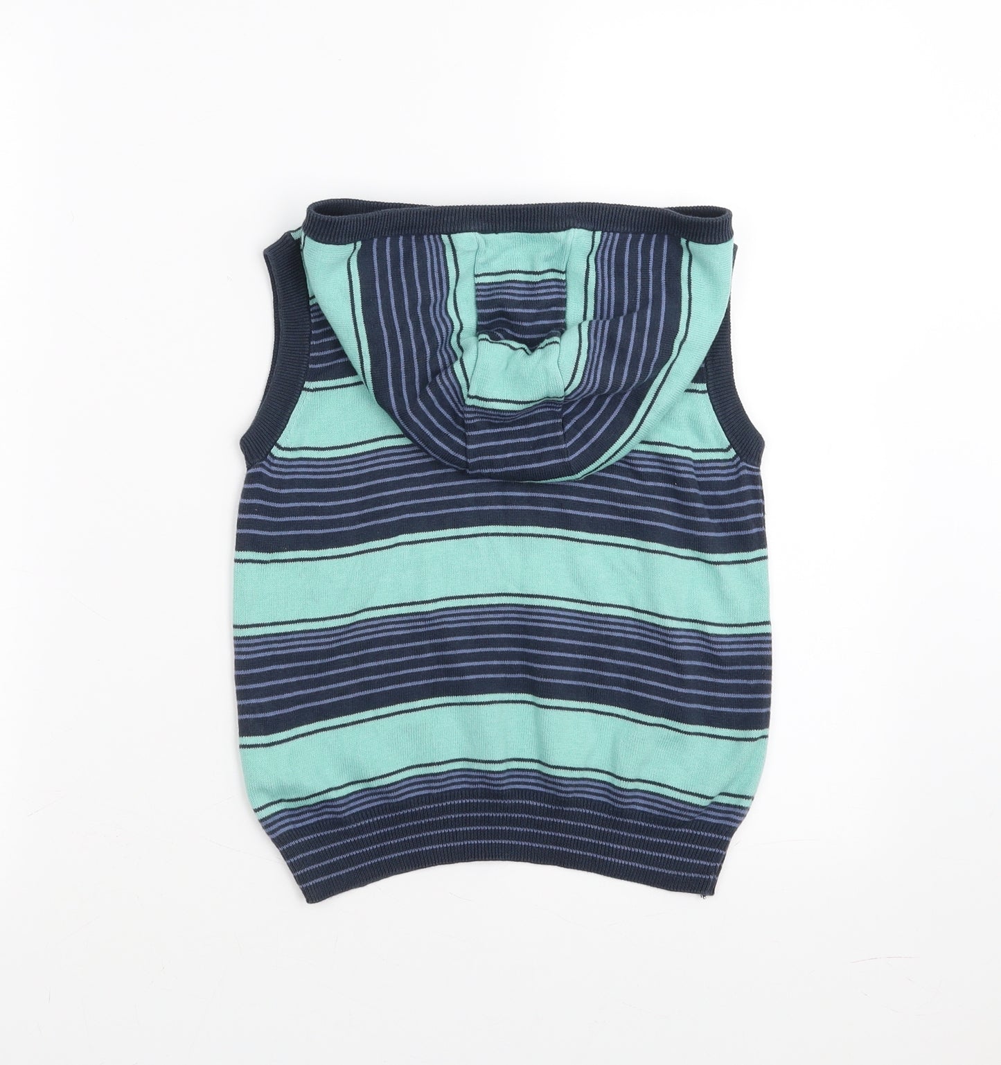 Marks and Spencer Boys Green Striped  Pullover Hoodie Size 5-6 Years