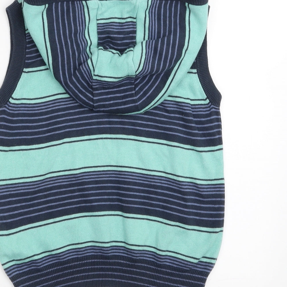 Marks and Spencer Boys Green Striped  Pullover Hoodie Size 5-6 Years