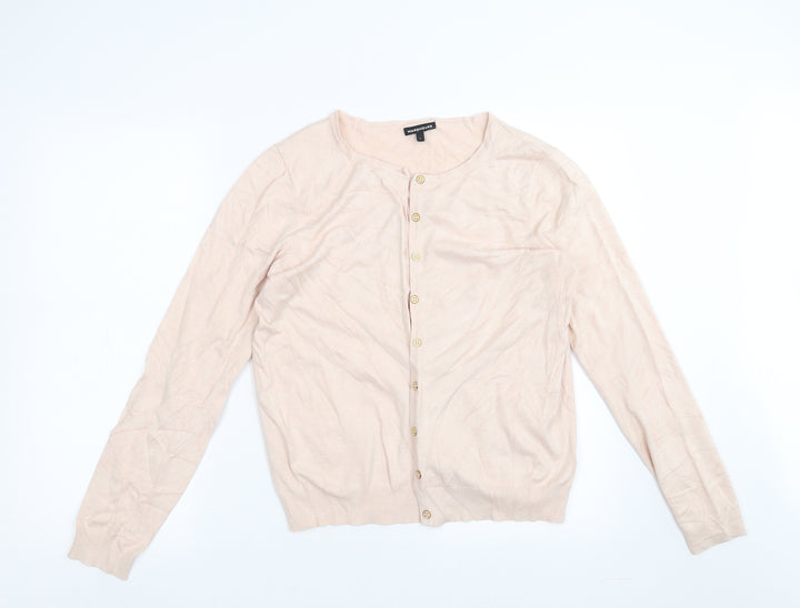 Warehouse Womens Pink Cardigan Jumper Size L
