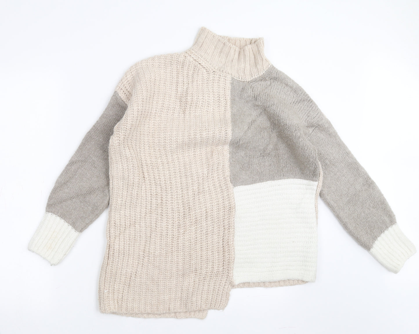 Marks and Spencer Womens Beige  Knit Pullover Jumper Size S  - Colour Block