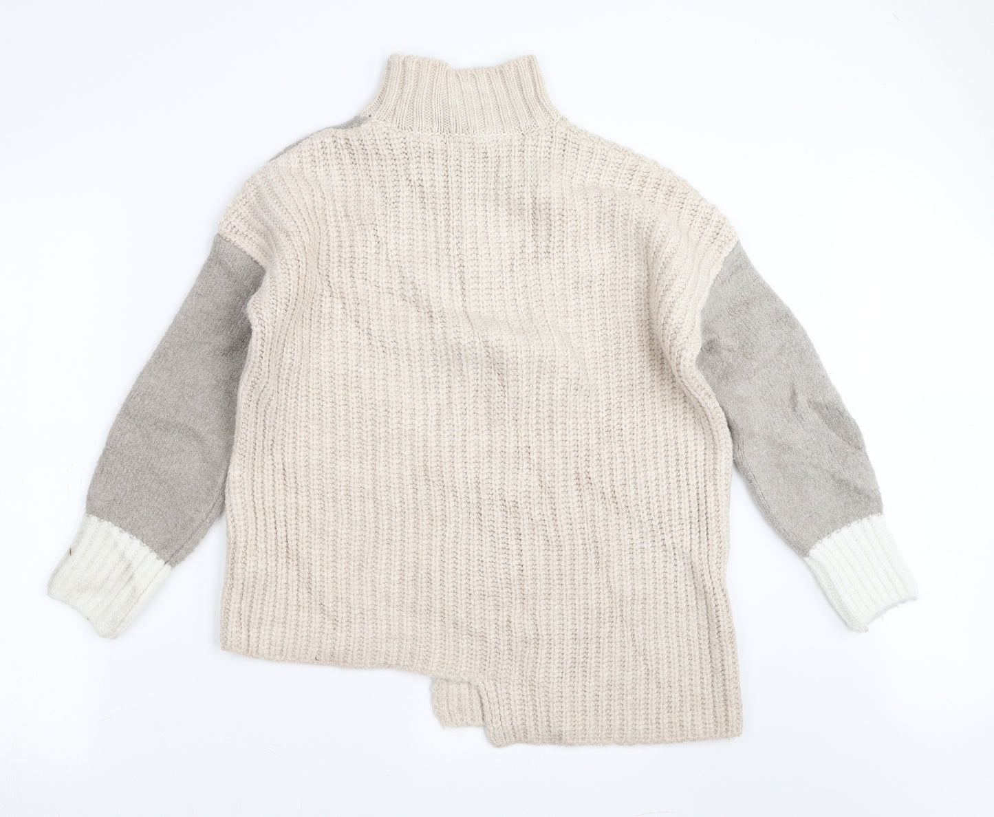 Marks and Spencer Womens Beige  Knit Pullover Jumper Size S  - Colour Block