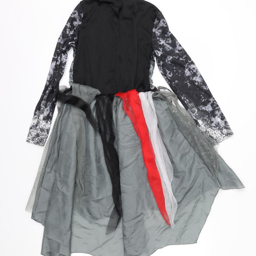 hallow scream Girls Grey Geometric  Fit & Flare  Size 10-11 Years  - Fancy Dress
