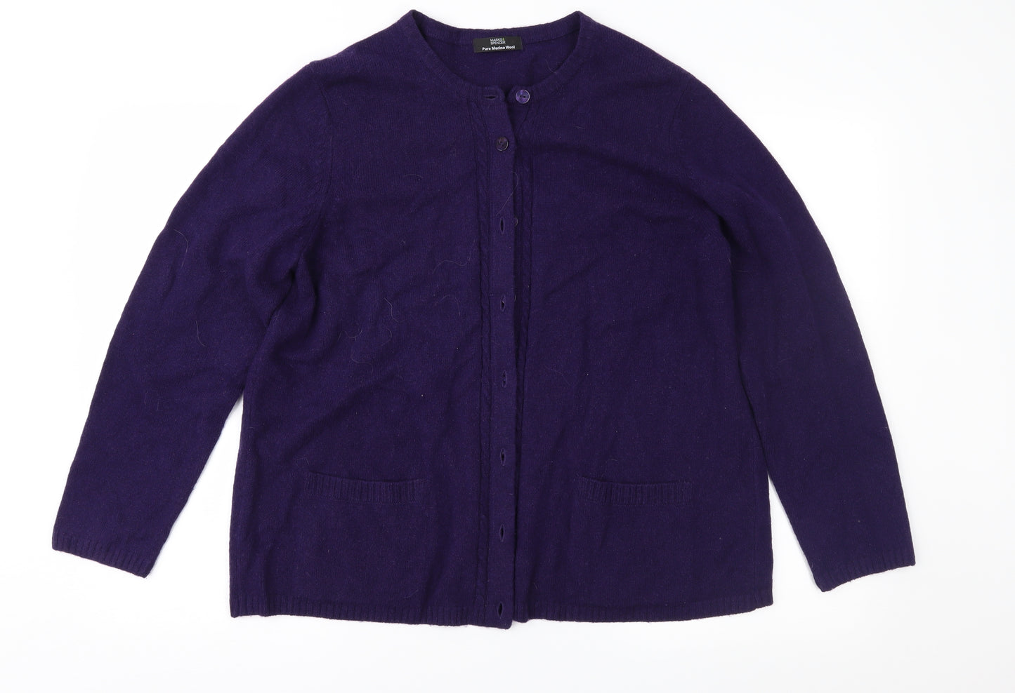 Marks and Spencer Womens Purple   Cardigan Jumper Size 20