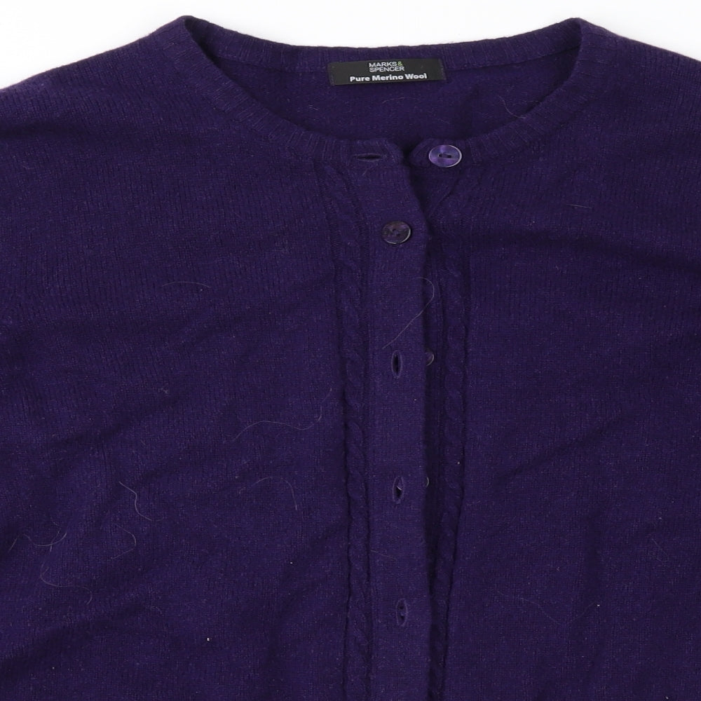 Marks and Spencer Womens Purple   Cardigan Jumper Size 20