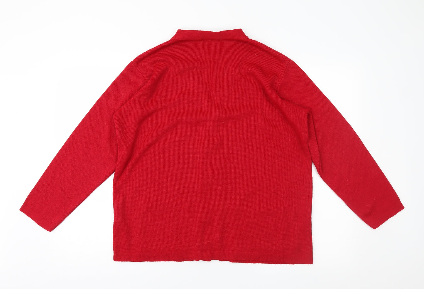 Merry Gold Womens Red   Cardigan Jumper Size L