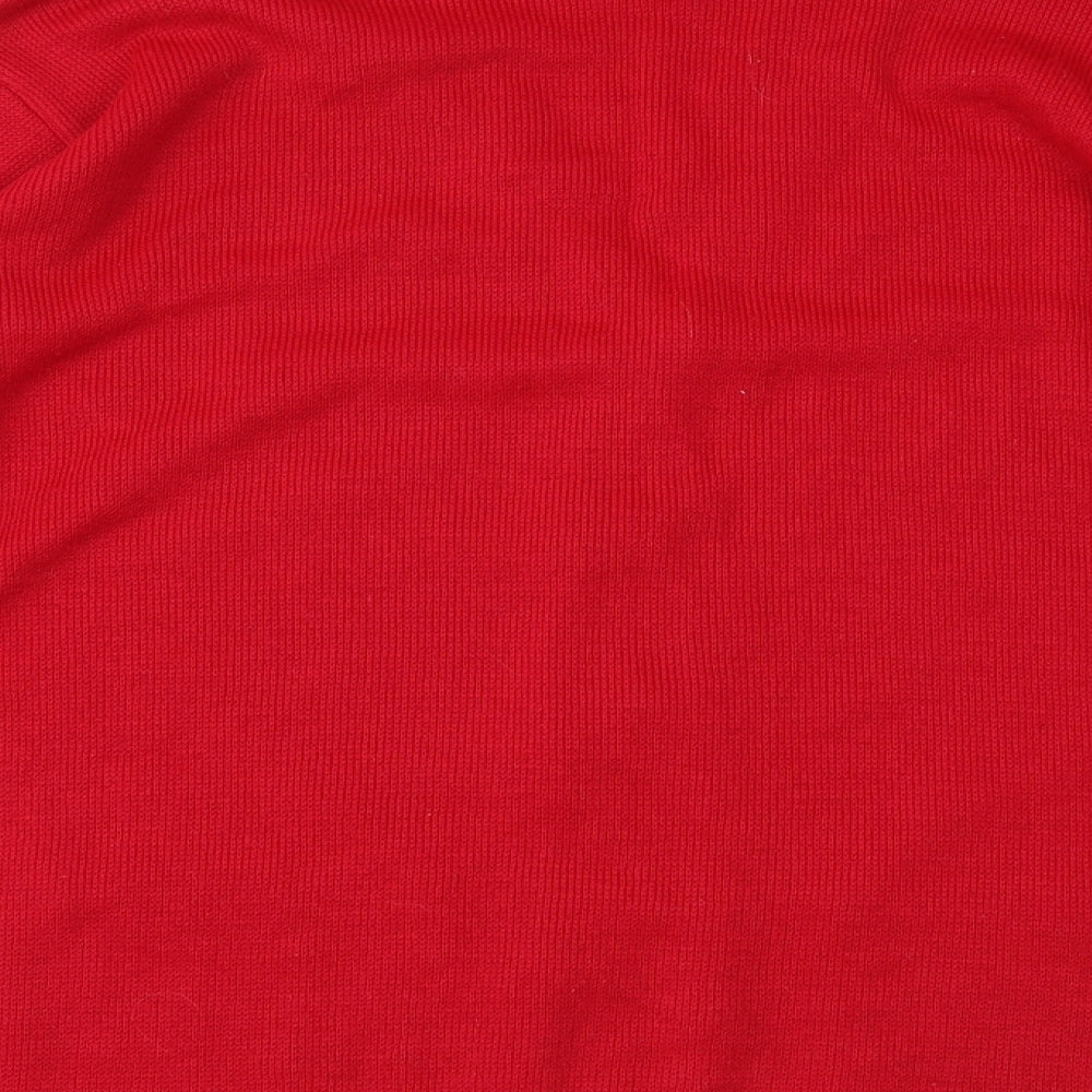 Merry Gold Womens Red   Cardigan Jumper Size L