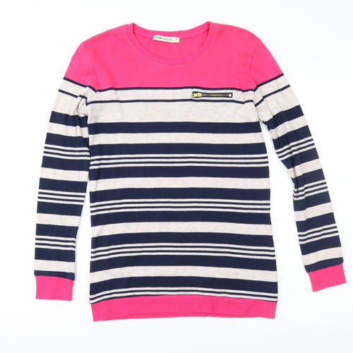 LCW Womens Blue Striped  Pullover Jumper Size M