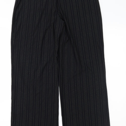 Marks and Spencer Womens Black Striped  Trousers  Size 14 L28 in