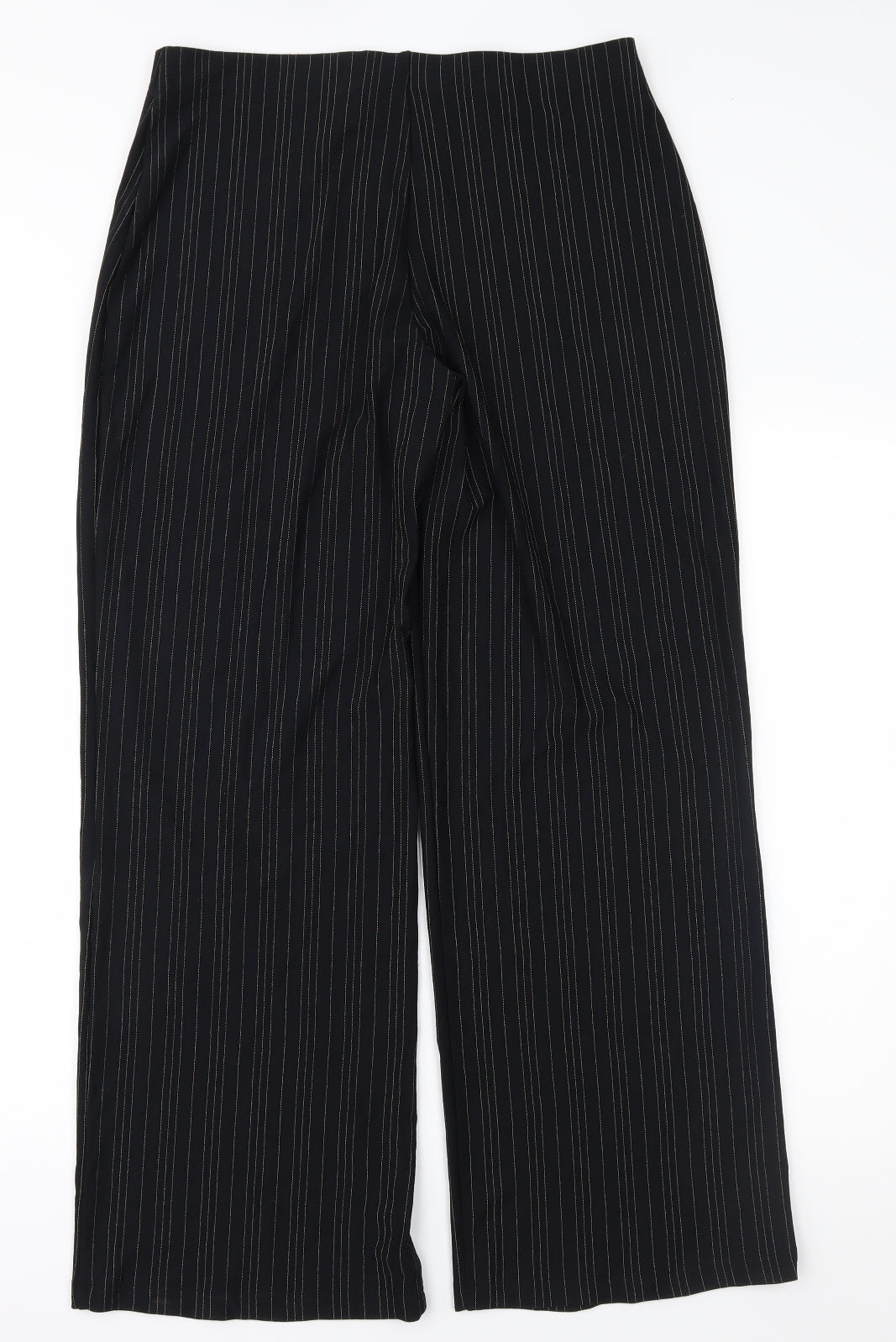Marks and Spencer Womens Black Striped  Trousers  Size 14 L28 in