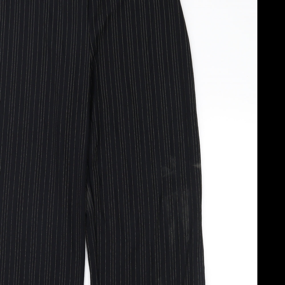 Marks and Spencer Womens Black Striped  Trousers  Size 14 L28 in