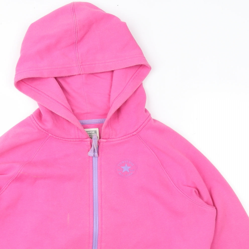 Converse Girls Pink   Full Zip Hoodie Size 13-14 Years
