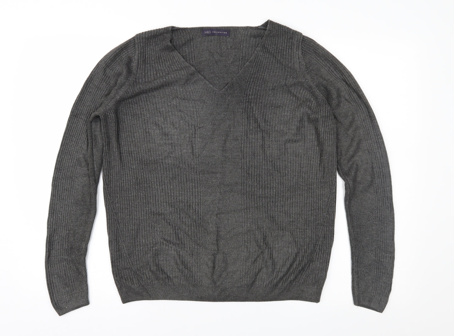 Marks and Spencer Womens Grey   Pullover Jumper Size 14