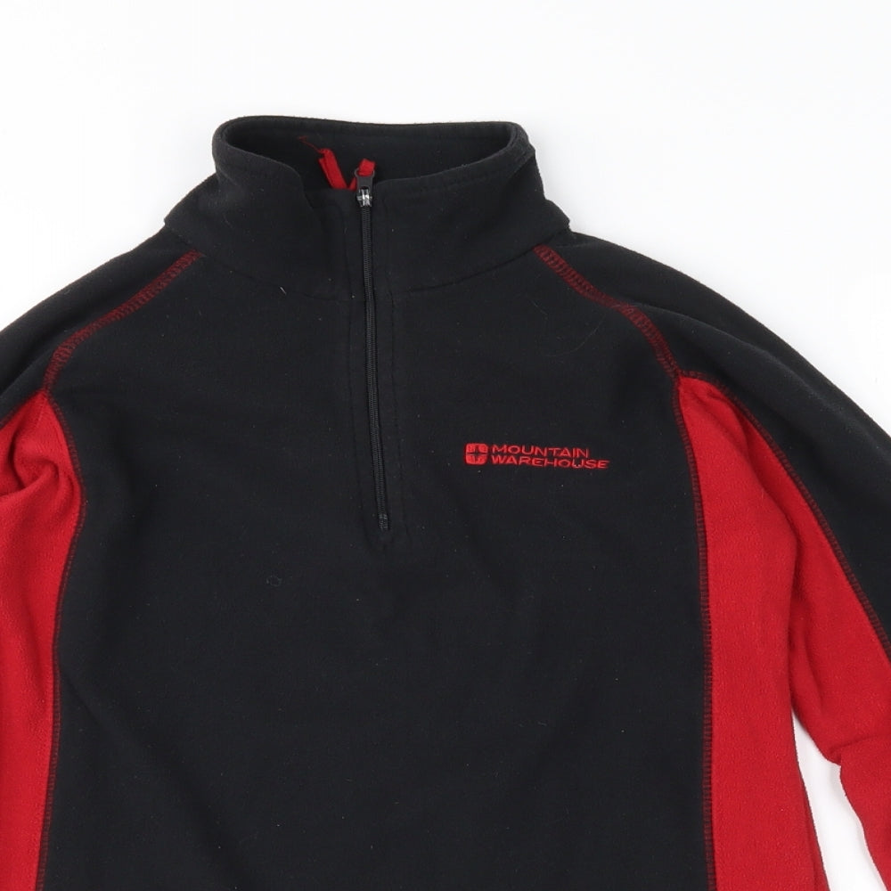 Mountain Warehouse Girls Black Colourblock Fleece Jacket  Size 9-10 Years