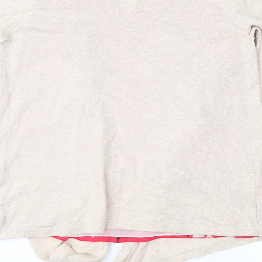 NEXT Womens Beige Floral  Pullover Jumper Size 12