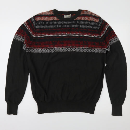 Officers Club Mens Grey Fair Isle  Pullover Jumper Size 2XL