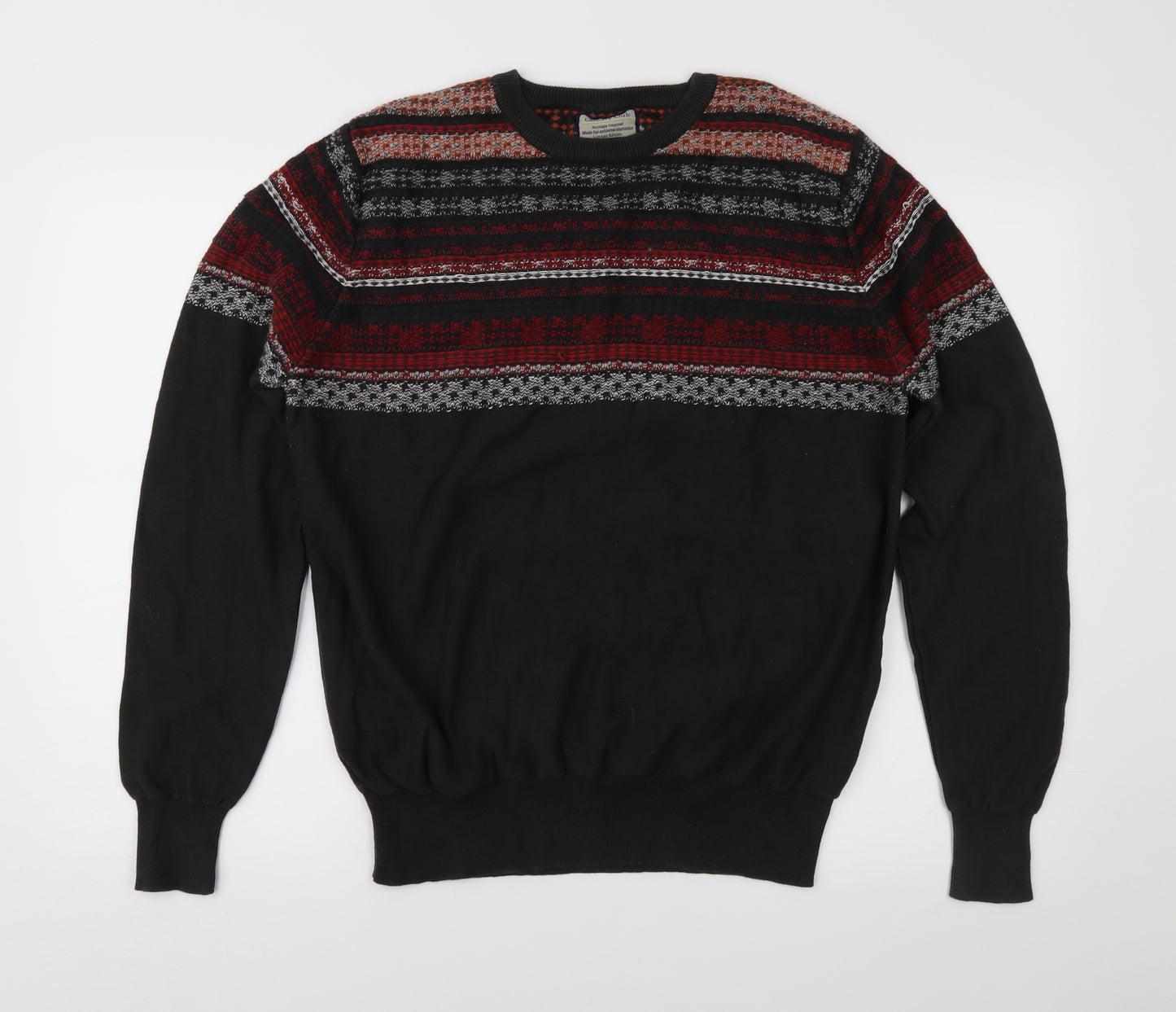 Officers Club Mens Grey Fair Isle  Pullover Jumper Size 2XL
