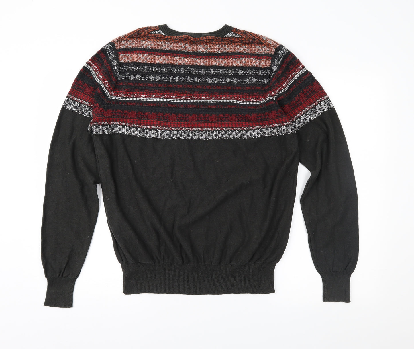 Officers Club Mens Grey Fair Isle  Pullover Jumper Size 2XL