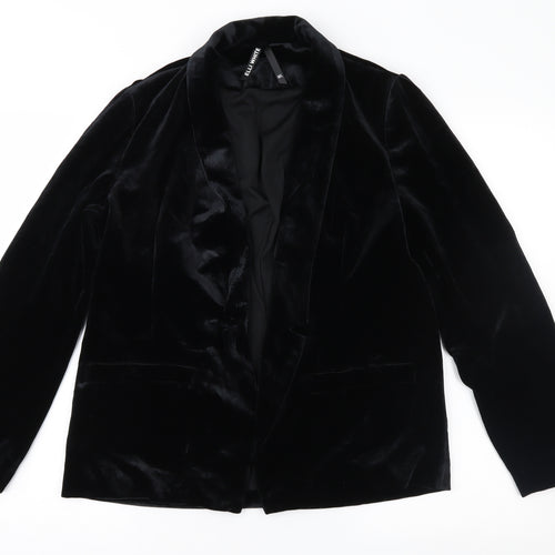Elli White Womens Black  Velour Jacket  Size M