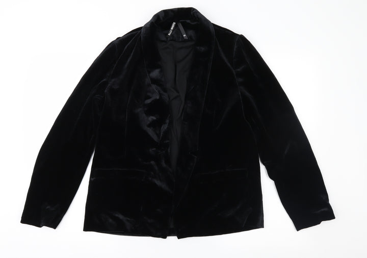 Elli White Womens Black  Velour Jacket  Size M