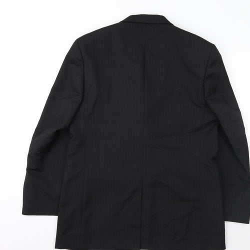 Copperstone Mens Black Striped  Jacket Suit Jacket Size 42