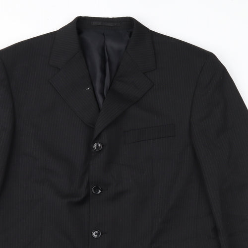 Copperstone Mens Black Striped  Jacket Suit Jacket Size 42