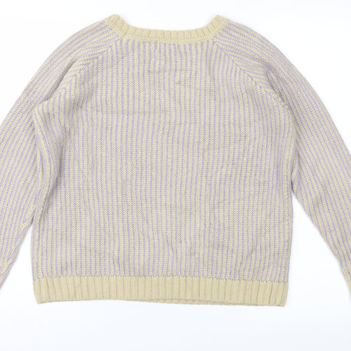 Marks and Spencer Womens Brown Striped  Pullover Jumper Size 8
