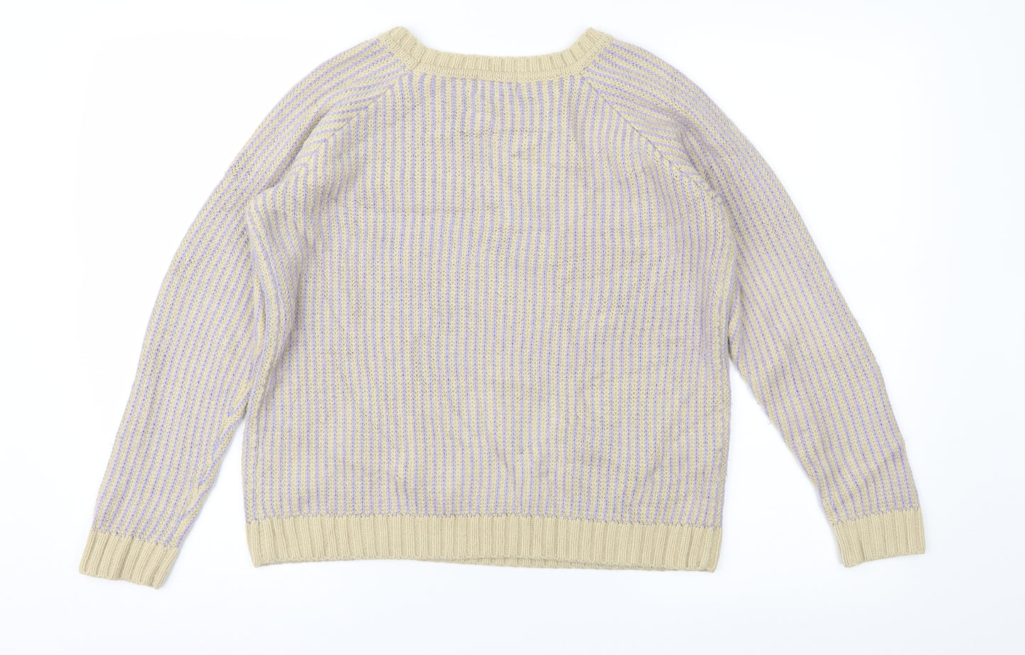 Marks and Spencer Womens Brown Striped  Pullover Jumper Size 8
