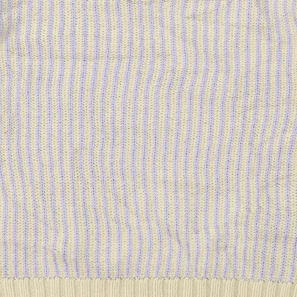 Marks and Spencer Womens Brown Striped  Pullover Jumper Size 8