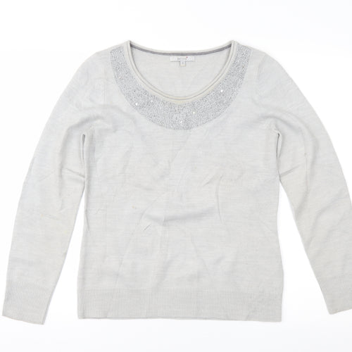 Per Una Womens Grey   Pullover Jumper Size 12