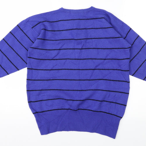 St Michael Womens Blue Striped  Pullover Jumper Size 8