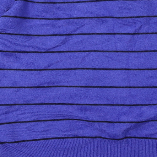 St Michael Womens Blue Striped  Pullover Jumper Size 8