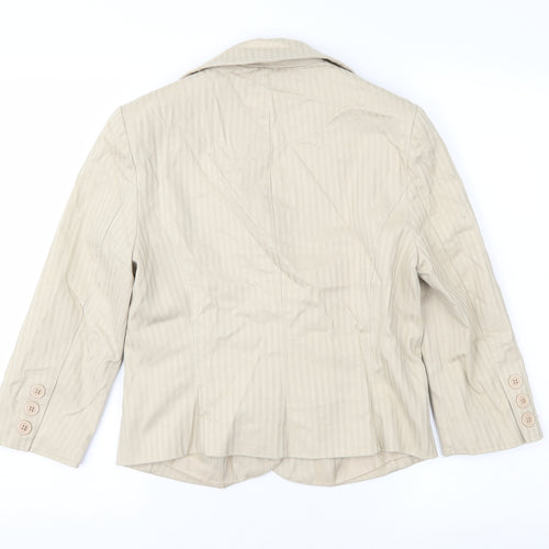 Spirit Womens Beige Striped  Jacket Suit Jacket Size 12