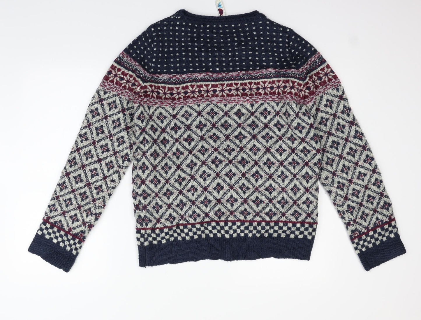 Weird Fish Womens Blue Geometric  Pullover Jumper Size 10