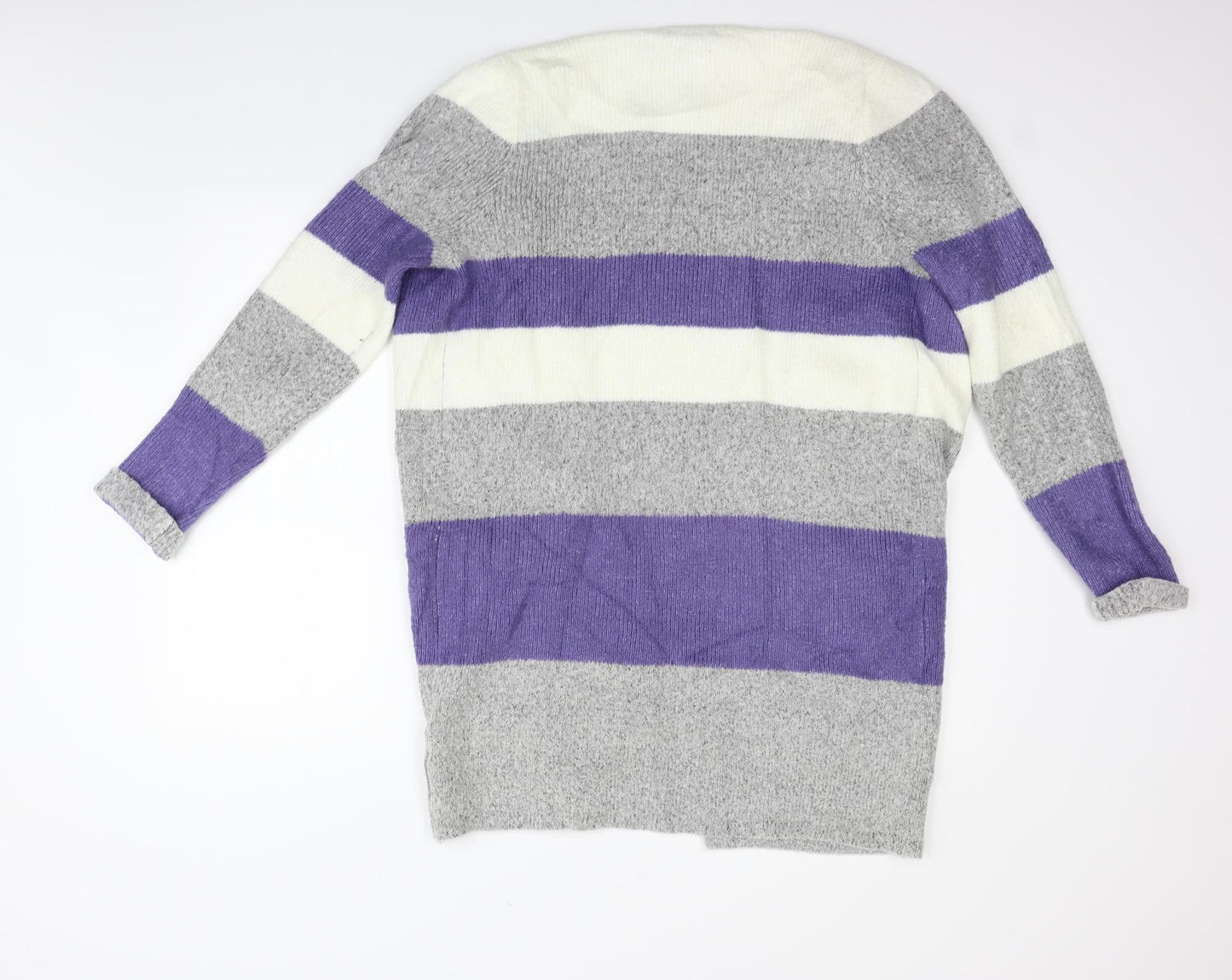 TU Womens Pink Striped  Cardigan Jumper Size M