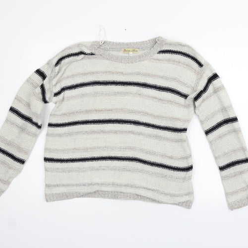 Cameo rose Womens Beige Striped  Pullover Jumper Size M