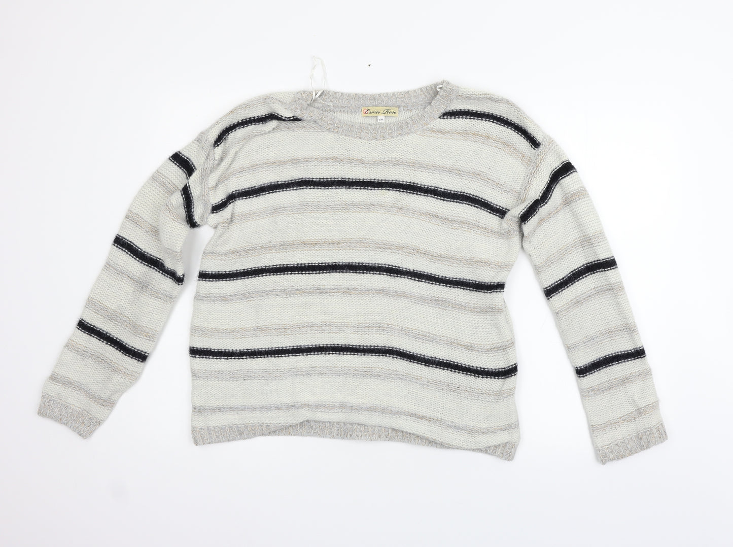 Cameo rose Womens Beige Striped  Pullover Jumper Size M