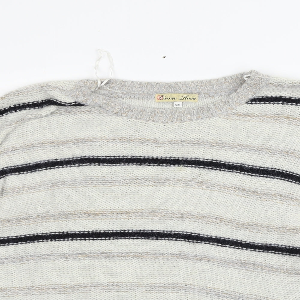 Cameo rose Womens Beige Striped  Pullover Jumper Size M