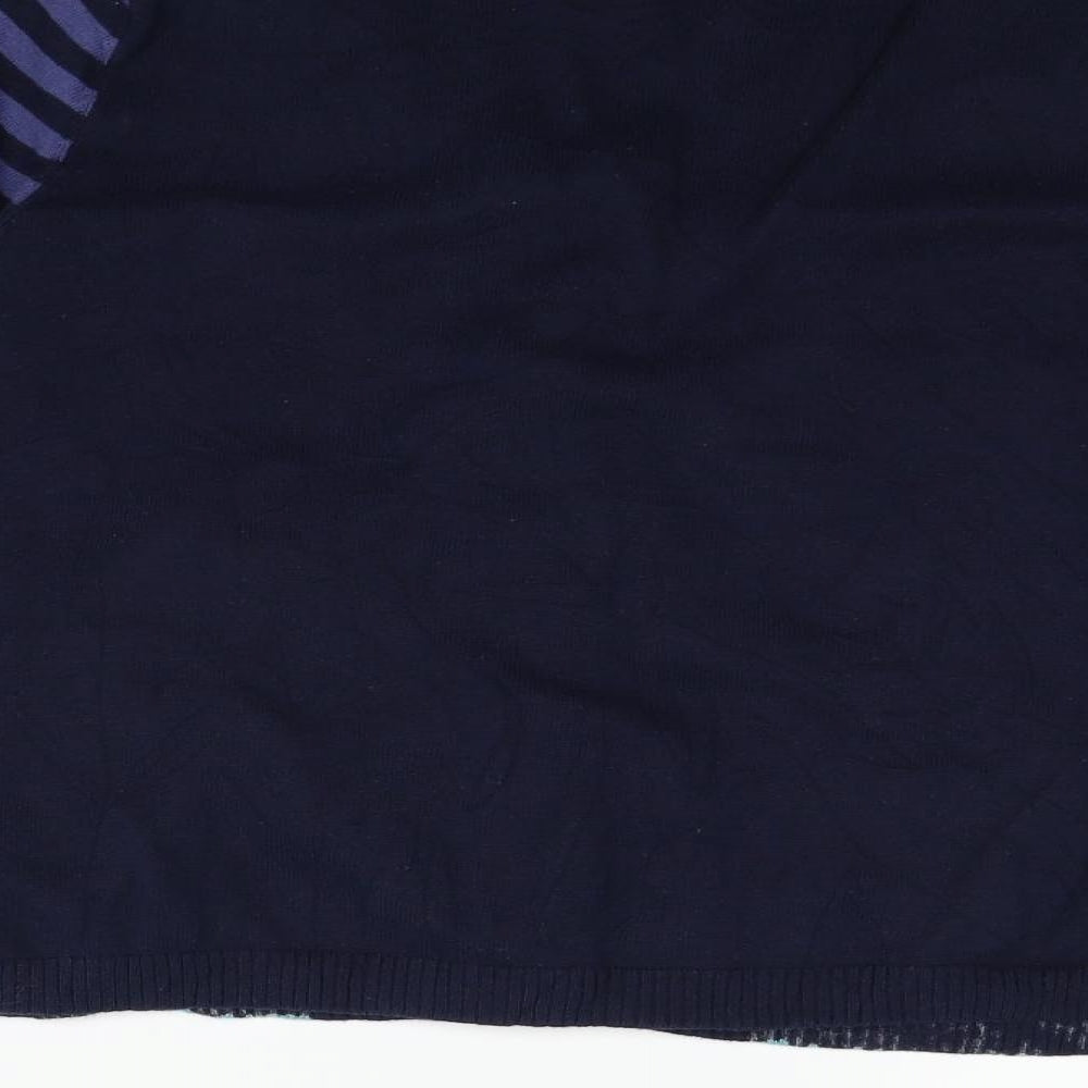 Peacocks Womens Blue Floral  Cardigan Jumper Size 16