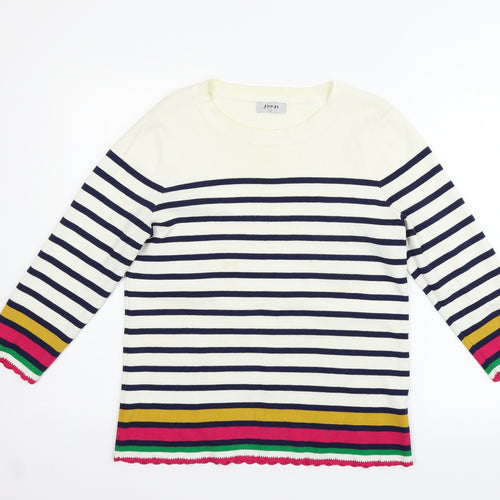 Soon Womens Beige Striped  Pullover Jumper Size 12
