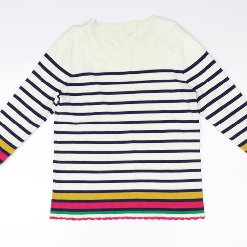 Soon Womens Beige Striped  Pullover Jumper Size 12