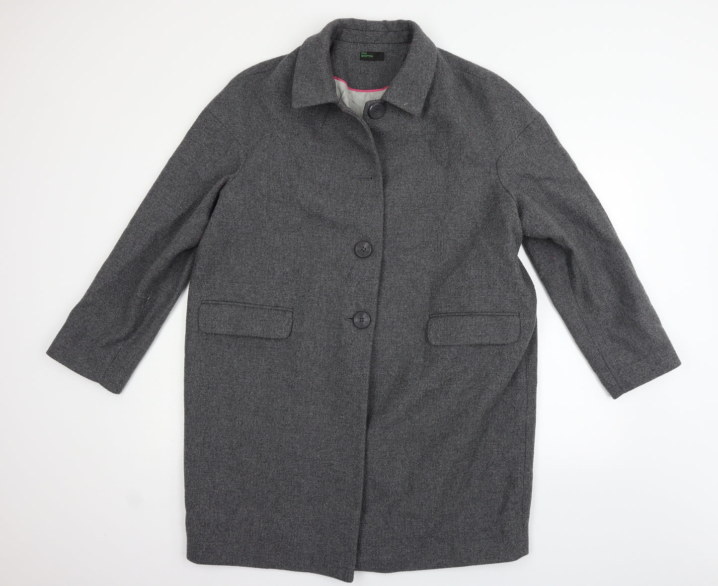Benetton Womens Grey   Jacket Coat Size 18