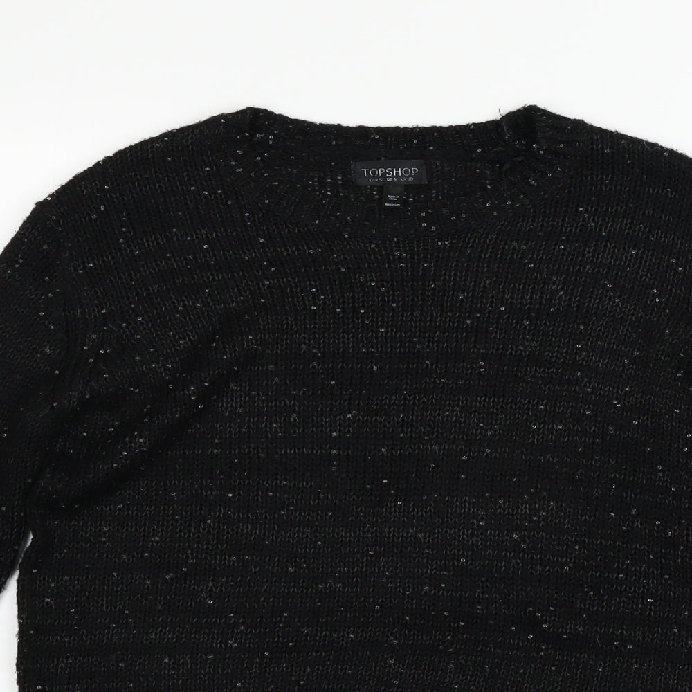 Topshop Womens Black   Pullover Jumper Size 10