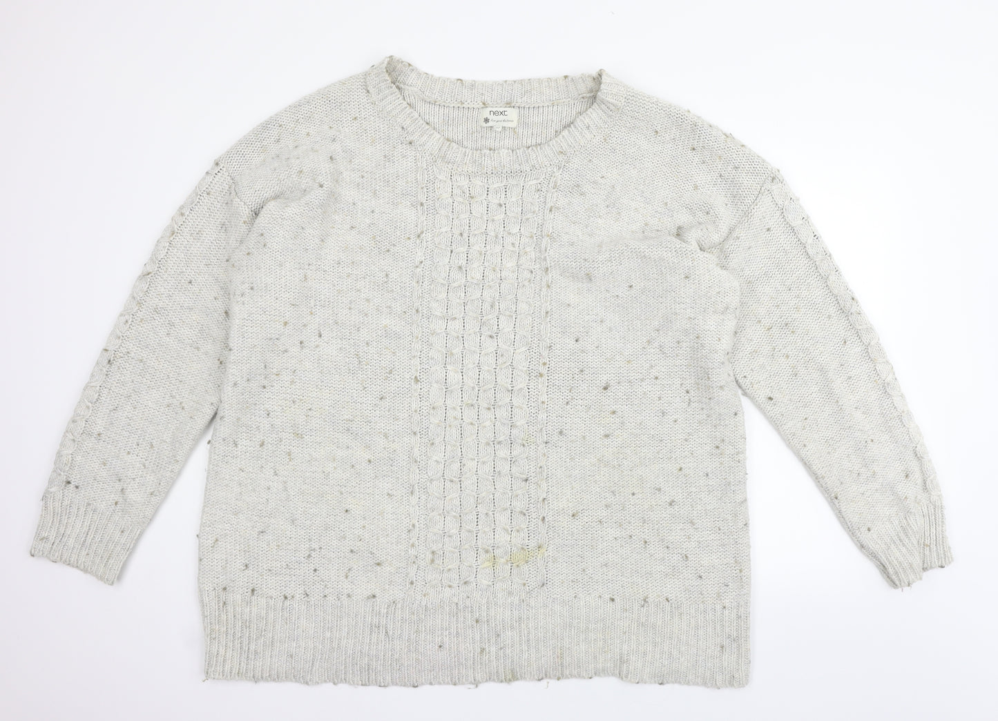 NEXT Womens Beige Houndstooth  Pullover Jumper Size 22