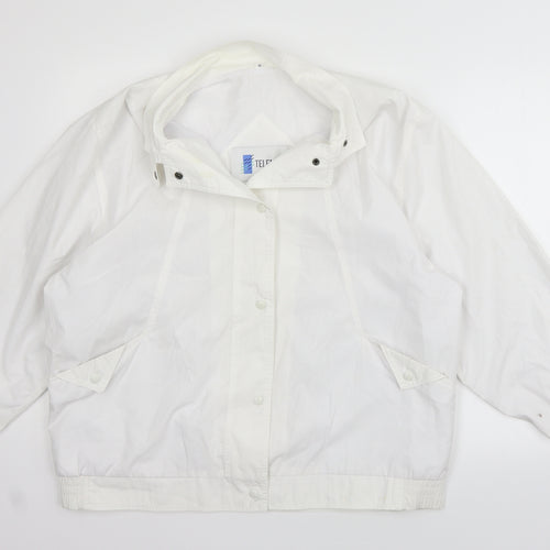 Telemac Womens White   Jacket Coat Size 16  - washable marks