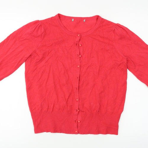 Marks and Spencer  Womens Red   Cardigan Jumper Size 16