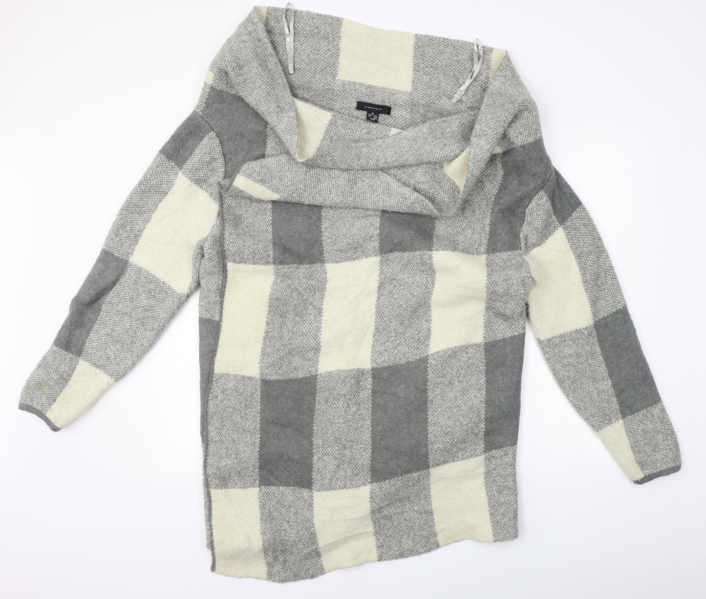 Atmosphere  Womens Grey Check  Cardigan Jumper Size XL