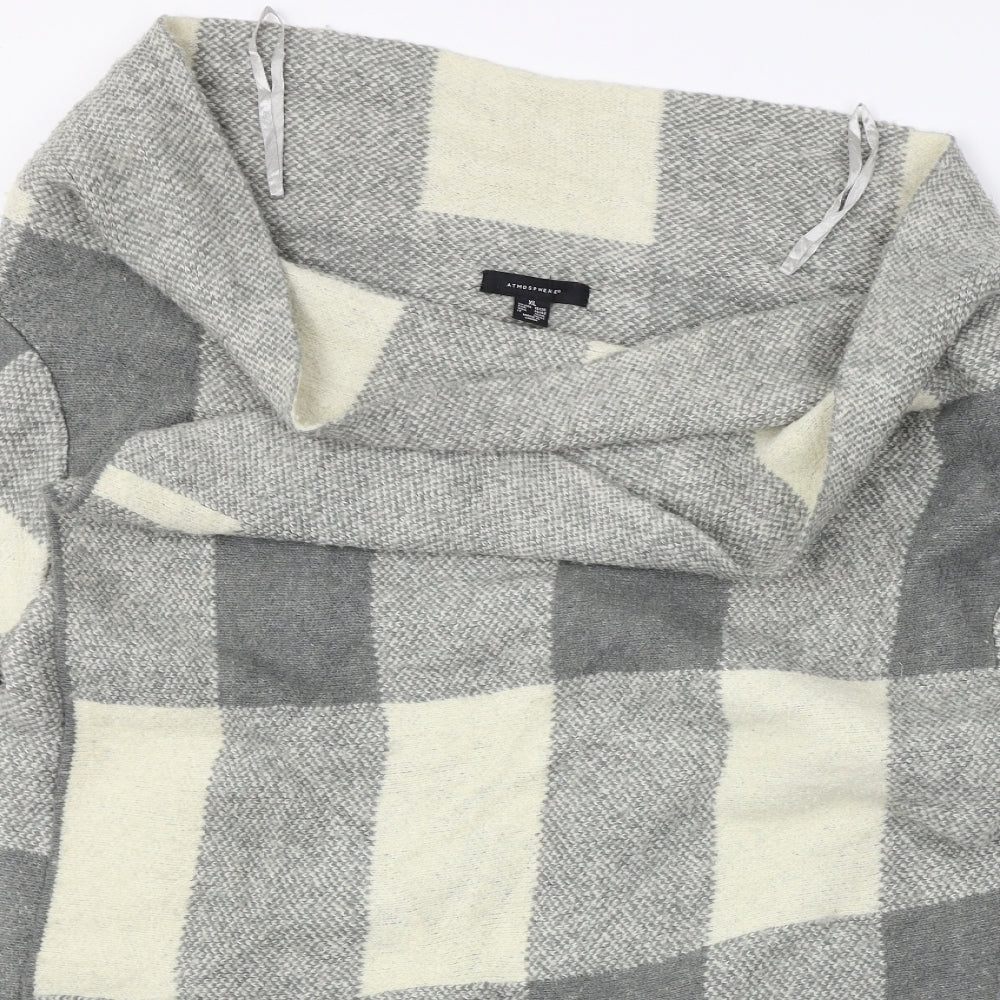 Atmosphere  Womens Grey Check  Cardigan Jumper Size XL