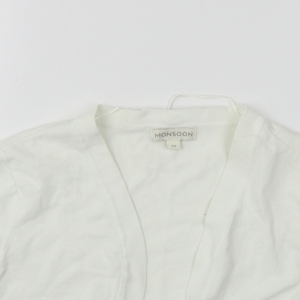 Monsoon Womens White   Cardigan Jumper Size M
