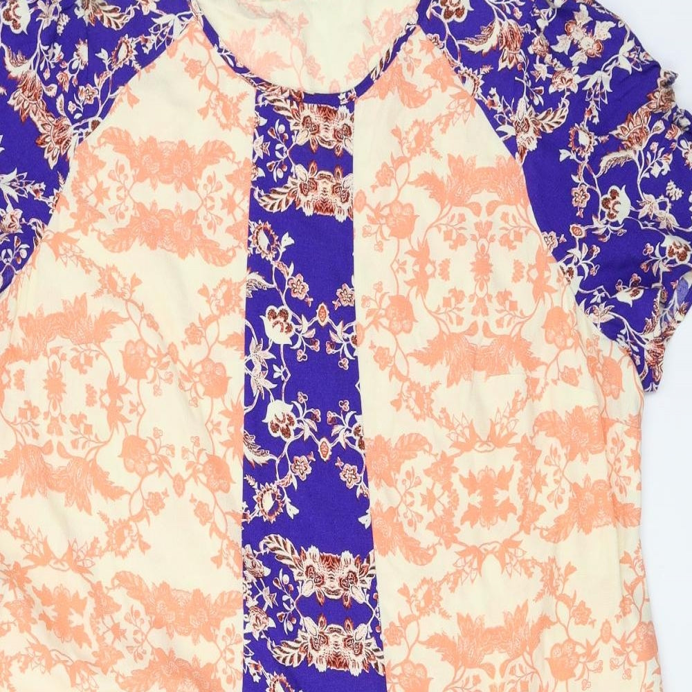 Marks and Spencer  Womens Blue Floral  A-Line  Size 22
