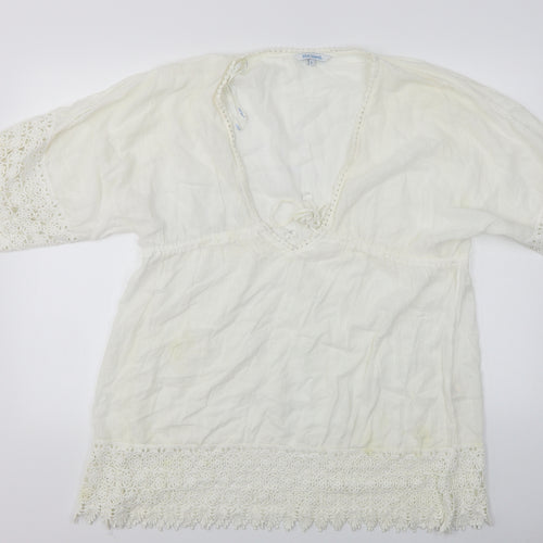 Blue Island  Womens White   A-Line  Size L